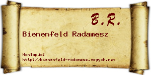 Bienenfeld Radamesz névjegykártya
